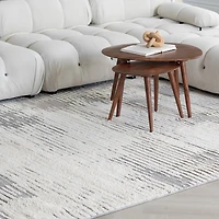 Rug Branch Nimbus Abstract Indoor Area Rug, Cream Grey, Modern - Living Room, Bedroom, Dining Room, and Kitchen