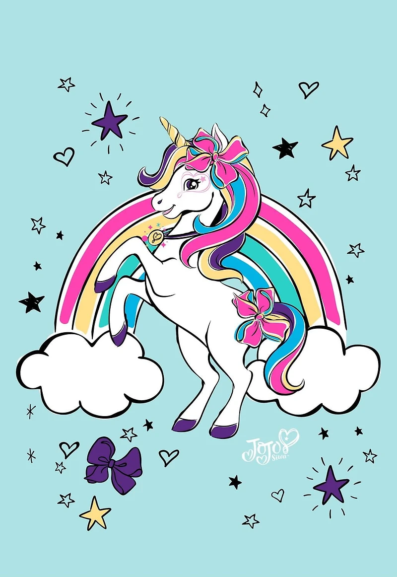 Jojo Siwa Atteindre les Étoiles Couverture en Peluche, 100% Polyester, Bleu