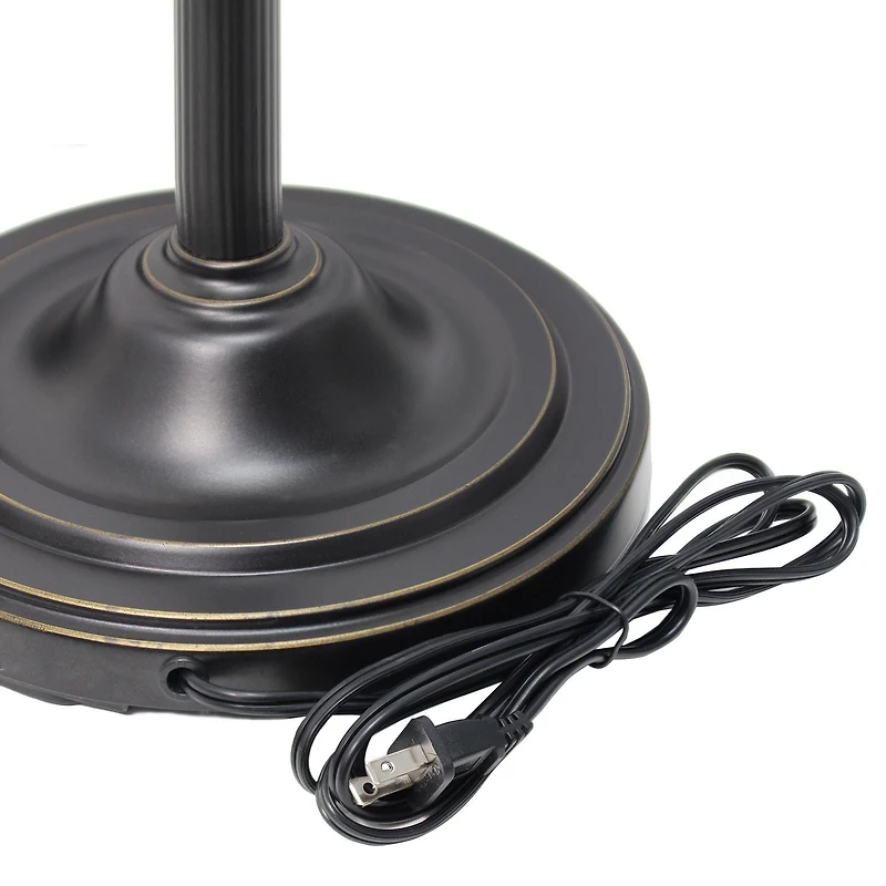 Elegant Designs 2 Light Mother Daughter Floor Lamp with Amber Marble Glass Shades