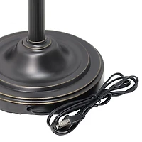 Elegant Designs 2 Light Mother Daughter Floor Lamp with Amber Marble Glass Shades