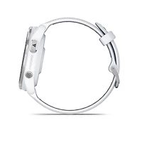 Garmin Forerunner® 965 GPS Smartwatch - Titanium Bezel with Whitestone Case and Whitestone/Powder Grey Silicone Band