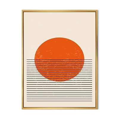 Designart Compositions géométriques minimales de formes élémentaires XIII ART MURAL À CADRE FLOTTÉ