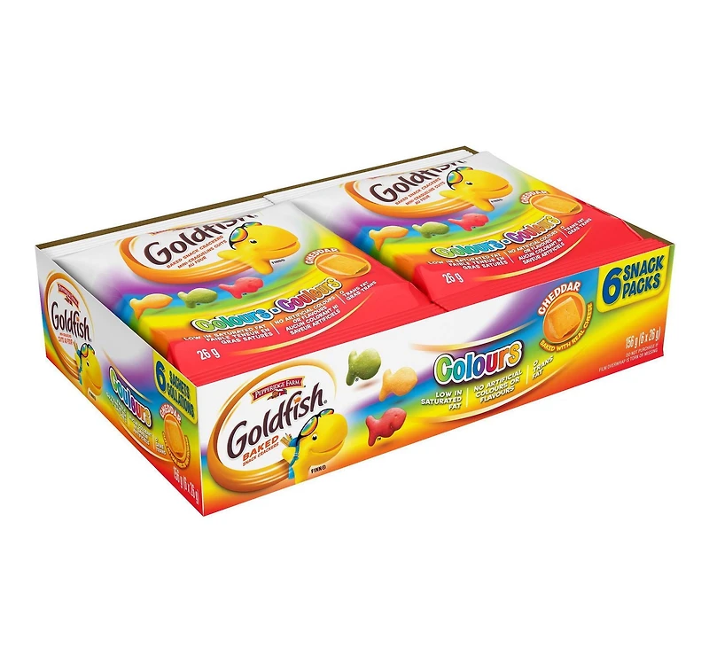 Goldfish® Craquelins Couleurs, (6 x 26g Sachets) Craquelins Goldfish Cheddar 6 *26 g