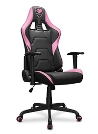 Cougar Armor Elite Gaming Chair - Premium PVC Leather with Reclining Backrest up to 160º 2D Adjustable Armrest and Adjustable Tilt Mechanism, Head & Lumbar Pillow, Pink