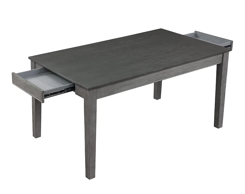 Topline Home Furnishings Dining Table with Drawers Grey