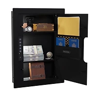 Sanctuary 21.8" Tall In-Wall Vault, Steel Vault, Designed To Mount For Home & Office With Electronic Lock, Black (0.49 Cu. Ft.) - SA-IWV-B