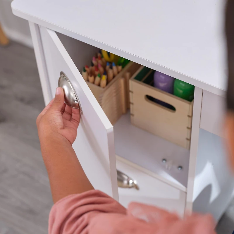 Bureau d’étude avec chaise - Blanc