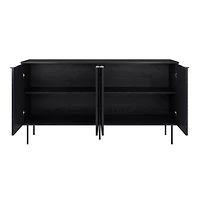 Lysander Black Premium Engineered Wood Fluted Sideboard Buffet