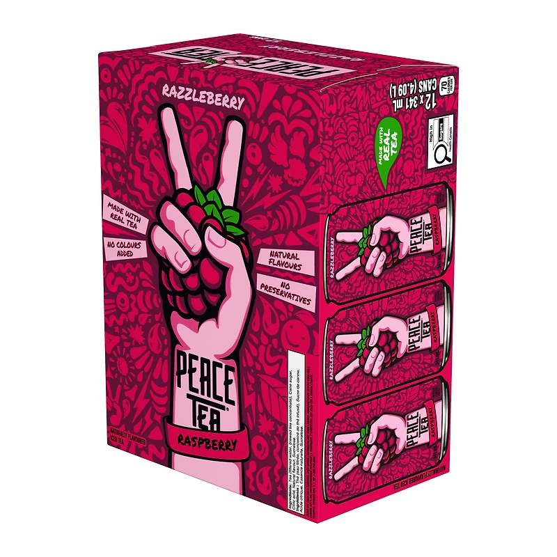 Peace Tea Razzleberry Cans, 341 mL, 12 Pack, 12 x 341 mL