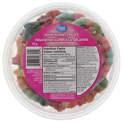 Great Value Sour Gummy Treats, 475 g