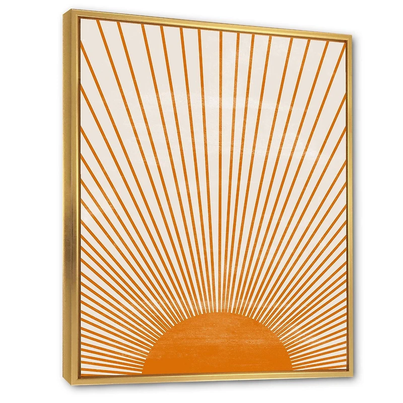 Designart Imprimé soleil orange III ART MURAL À CADRE FLOTTÉ
