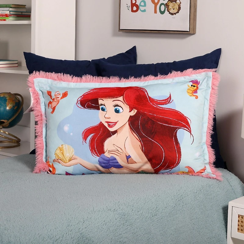 Oreiller géant en fourrure funky pour enfants Disney The Little Mermaid, 20 po x 30 po
