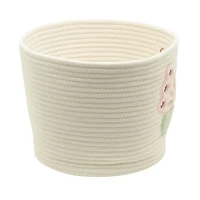 Panier de rangement en corde de coton avec image en forme de papillon ivoire