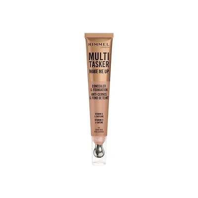 Correcteur et Fond de teint Multi-Tasker Wake Me Up, Illumine, Corrige, Couvrance modulable, Fini lumineux, Formule végétalienne énergisant 2-in-1