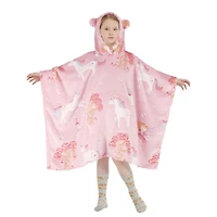 Sweat à capuche Marina Decoration phosphorescent pour enfants et filles, surdimensionné, en flanelle polaire douce et chaude, avec poche géante, 110 x 75 cm, licorne rose