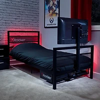 X Rocker Basecamp Gaming Bed with TV Mount and Storage Drawer, Black, Twin
