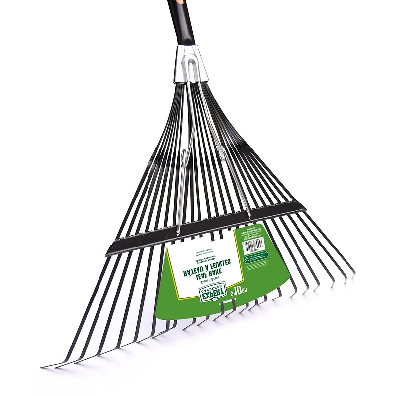 Expert Gardener Hardwood Handle 22-Tine Steel Leaf Rake
