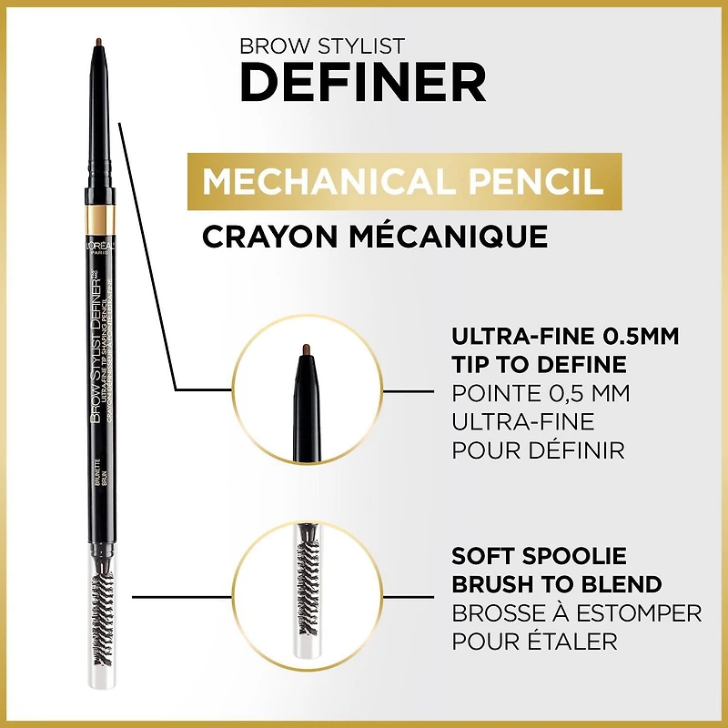 L'Oréal Paris Crayon à Sourcils Hydrofuge Brow Stylist Definer Crayon à Sourcils Mécanique