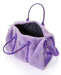 Justice Duffel Solid Faux Fur, Removable and adjustable shoulder strap.