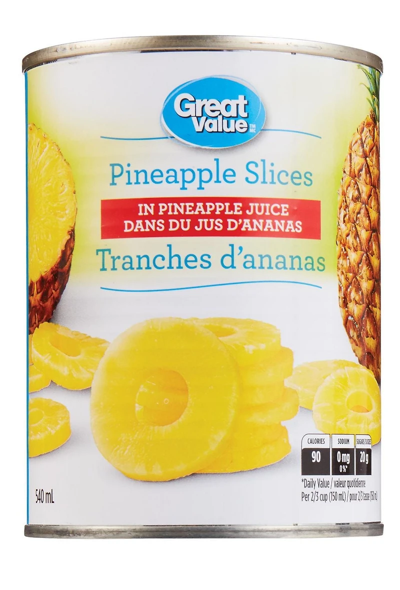 Tranches d’ananas Great Value 540 ML