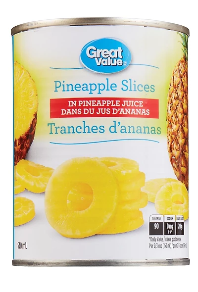 Tranches d’ananas Great Value 540 ML