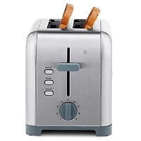 Kenmore 2-Slice Stainless Steel Toaster, Silver & Grey, Extra Wide Slots, Bagel & Defrost Functions