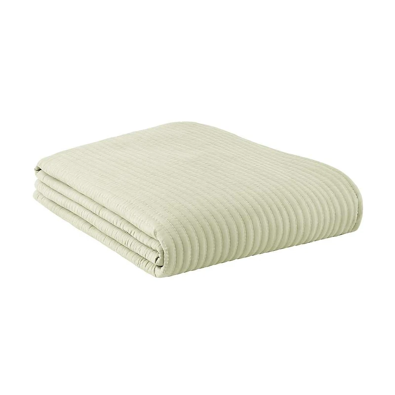 Couette matelassée Mainstays Garment Wash pour adulte, verte, très grand lit, 1 pièce Couvre-lit Matelasse 100%Coton