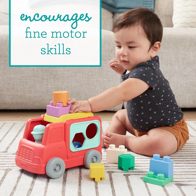 Infantino Super Soft 1st Stack and Go Explorers Stacking Toy Playset - Fire Truck