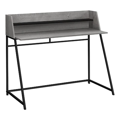 Monarch Specialties Bureau, Bureau À Domicile, Ordinateur Portable, Étagères De Rangement, 48"l, Travail, Métal, Stratifié, Gris, Noir, Contemporain, Moderne
