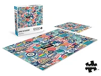 Puzzle en pièces emboîtables Buffalo Games LIG Summer Stickers de 1000 pièces pour adultes à partir de 14 ans