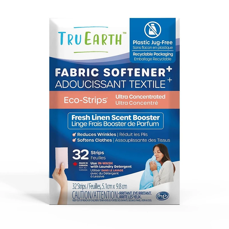 Tru Earth Fabric Softener Eco-Strips - 32 Strips - Fresh Linen Scent Booster, Fresh Linen Scent Booster - 32 Strips