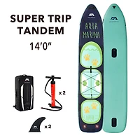 Aqua Marina - SUPER TRIP 14'0 Tandem Family Planche de Stand Up Paddle Gonflable (iSup)