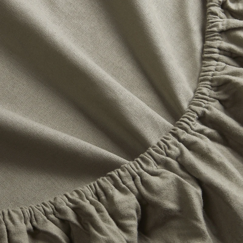 Ensemble de draps en flanelle 3 pièces Mélange de vétivers HOMETRENDS, 1 place