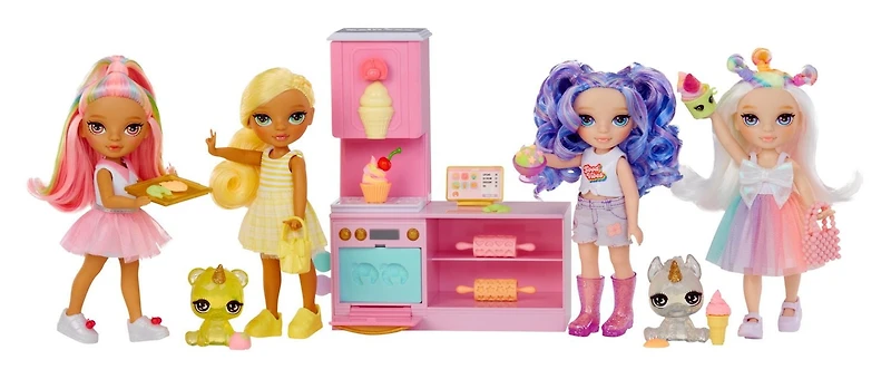 Rainbow High Littles Dessert Shop Playset + Small Doll (Pink 5.5”)