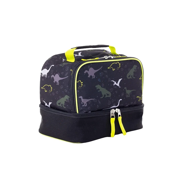 Dual storage lunch bag, dinosaurs