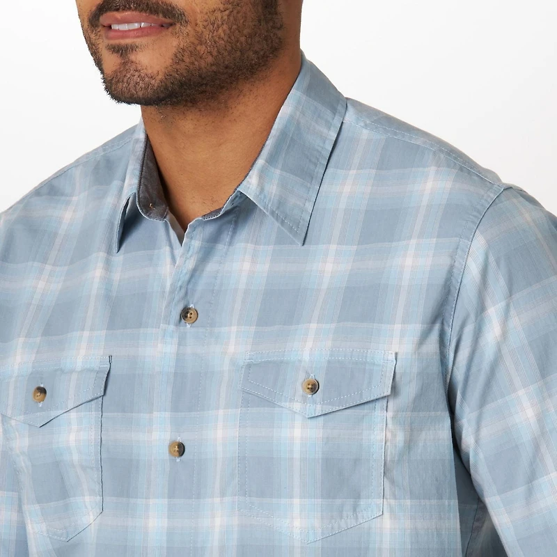 Wrangler Men's Tissé Tissu Écossais Manches Courtes