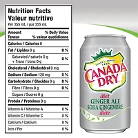 Canada Dry® Diet Ginger Ale 355 mL Cans, 12 Pack, 12 x 355 mL