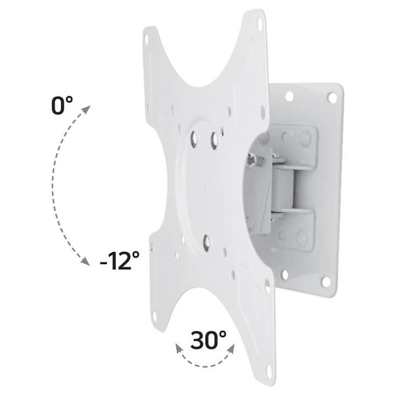 Techly Tilt & Swivel TV Wall Mount for 19" to 37" LCD/LED TVs VESA up to 200x200 mm, Holds up to 25 kg, White