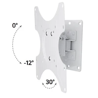 Techly Tilt & Swivel TV Wall Mount for 19" to 37" LCD/LED TVs VESA up to 200x200 mm, Holds up to 25 kg, White