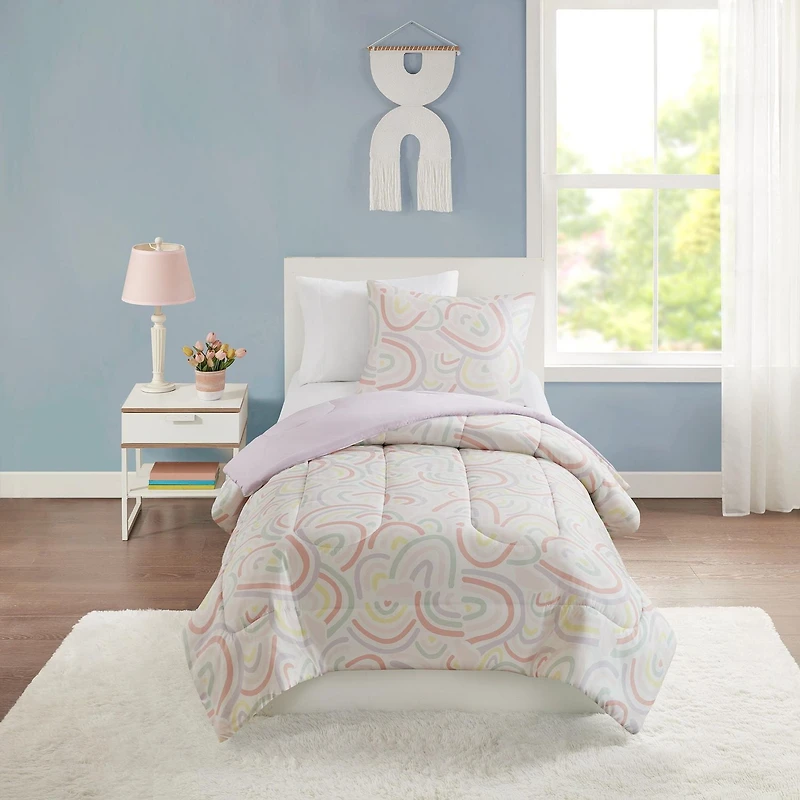 Ensemble d'édredon Arc-en-ciel Mainstays Kids 1 Place, 2P/grand