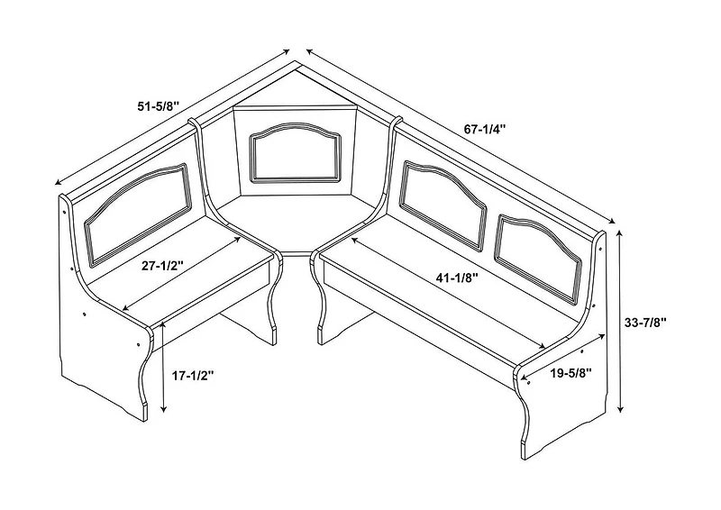Banc de coin repas Bethany, natural