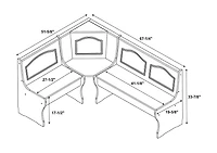 Banc de coin repas Bethany, natural