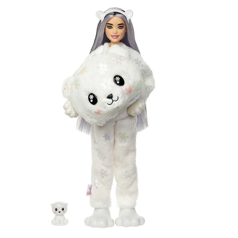 Barbie Cutie Reveal Éclat de flocon de neige Poupée, ours polaire