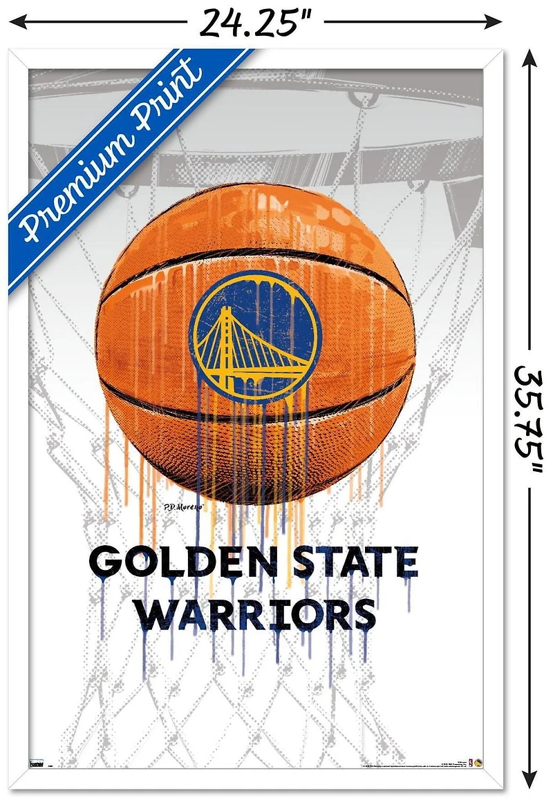 NBA Golden State Warriors - Drip Ball 20 Wall Poster