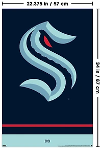NHL Seattle Kraken - Logo 21 Wall Poster, 22.375" x 34"