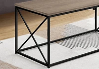 Monarch Specialties Coffee Table, Accent, Cocktail, Rectangular, Living Room, 40"l, Metal, Laminate, Brown, Black, Contemporary, Modern
