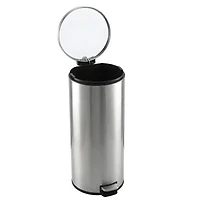 Poubelle de cuisine Better Homes & Gardens, 30 litres, en acier inoxydable, ronde, à pédale, avec couvercle à fermeture douce, argentée