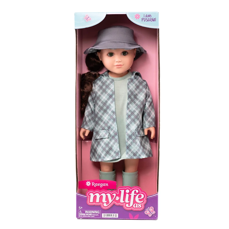 My Life As Raegan Posable 18-inch Doll, Brunette Hair, Green Eyes, MLA Raegan Doll