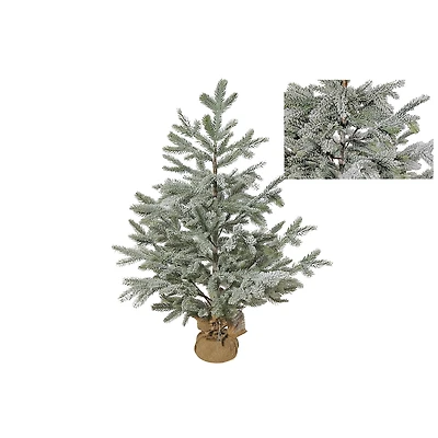 Sapin Avec Base En Toile De Jute (89 Cm) (Couvert De Neige)