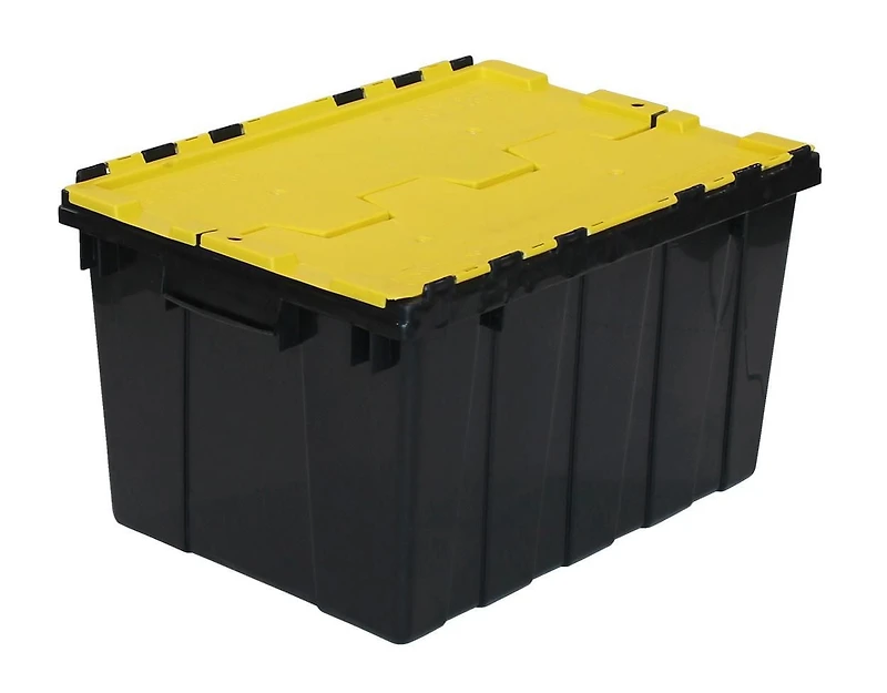 Bac à couvercle rabattable RAMTUFF Noir et jaune 45L Bac - GSC avec couvercle à rabats 45L/12gal